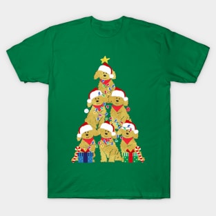 Goldendoodle Puppy Christmas Tree T-Shirt